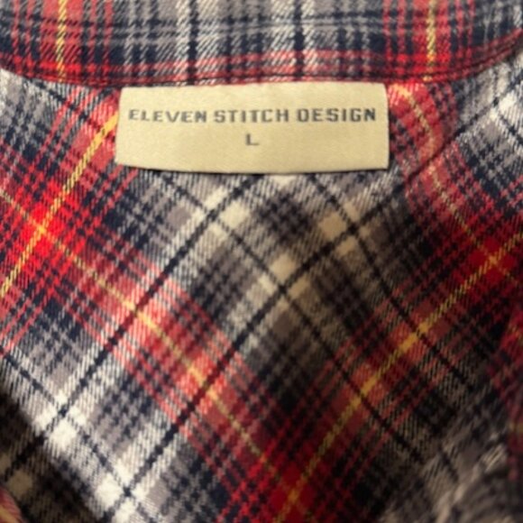 Women’s Eleven Stitch Design Flannel Button-Down Shirt, Size L - Picture 10 of 11